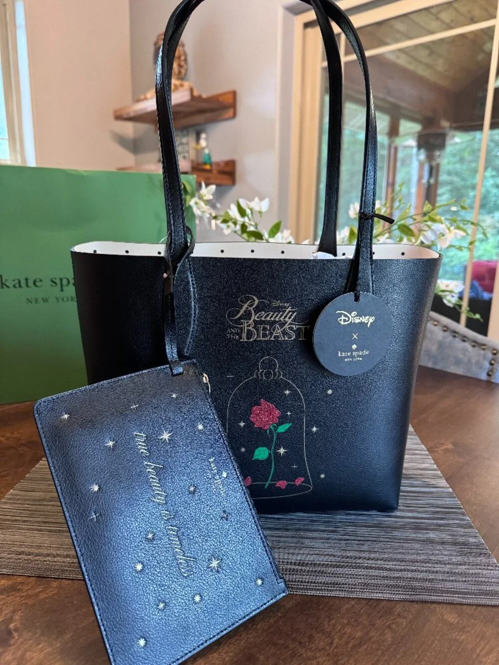 Disney X Kate Spade New York Beauty & The Beast Small Reversible Tote KE572 NEW